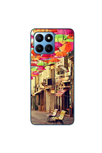OEM Husa compatibila cu Honor X8 5G Silicon Gel Tpu Model Strada Umbrele Colo...
