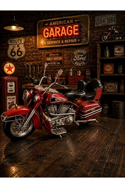 VALENZA STORE Dekoratif Metal Motosiklet ORTA BOY KIRMIZI
