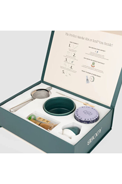BBODY Set Premium Ceai Matcha Albastru Pur plus 5 Ustensile