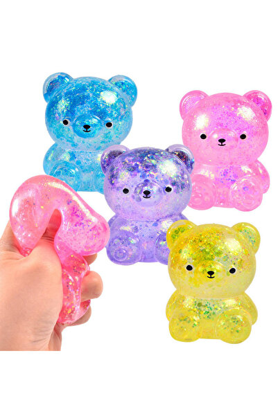 Glitter Gel Teddy Bear Sukushi Toy Mini Squishy Stress Toy Single