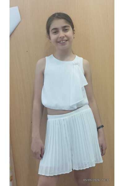 MAYORAL White Evening Dress Short Skirt Set