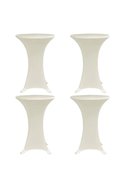 vidaxl Husă de masă cu picior Ø70 cm, 4 buc., crem, elastic