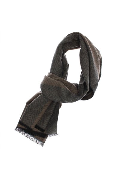 ButicCochet Eșarfă bărbătească, cașmir / pashmina, 30 x 188 cm, Gri cu bej - ...