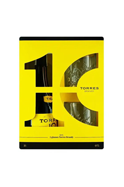 TORRES Brandy 10 Reserva Imperial, 38% alc., 0.7L + 2 Pahare