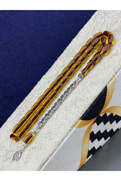 Tesbih Store Ottoman Model Crimped Amber King Chain Tassel Design