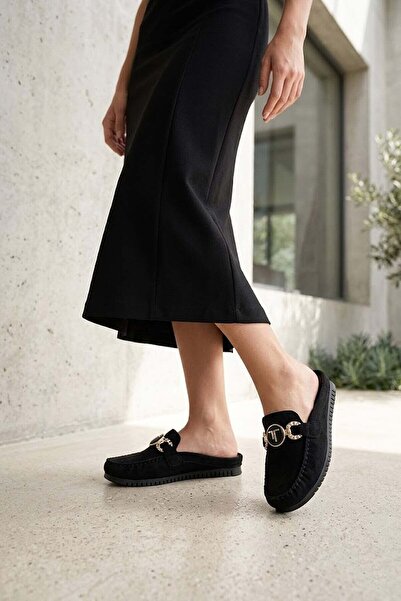 Ayakkabı Fuarı Elit Asilg9066 Women's Flat Slippers Black