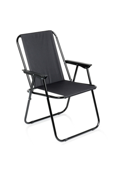 Vilde Scaun turistic pliabil, negru, 58 × 52.5 × 74 cm