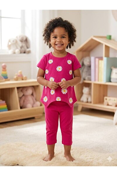 Milanlı Kids Girls' Summer Leggings Top and Bottom Set