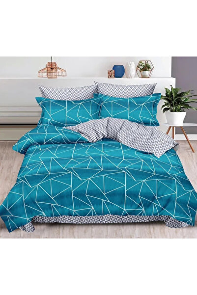 Pucioasa Bedding set Finet 6 pieces, Turquoise, Geometric shapes-R380