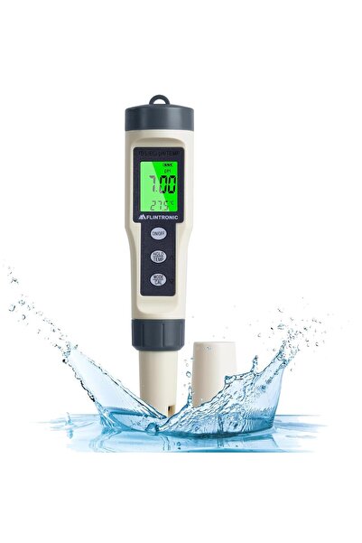 flintronic Contor pH, Tester de calitate a apei 4-în-1 (pH/TDS/EC/Temperatură...
