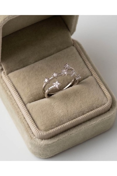 Portakal Esintisi Lunastra Constellation Zircon Stone Adjustable Ring