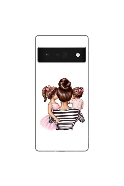 OEM Husa compatibila cu Google Pixel 6 Pro Silicon Gel Tpu Model Mom and Girls