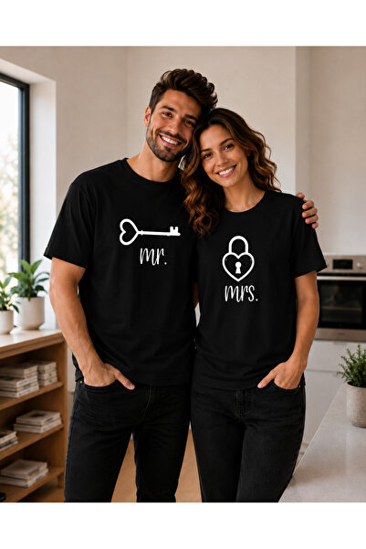 VODEXA Tricou oversize unisex MR MRS imprimat, 100% bumbac, croială confortab...