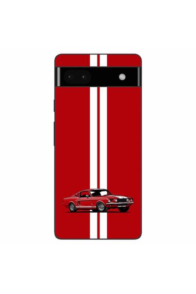 OEM Husa compatibila cu Google Pixel 6A Silicon Gel Tpu Model Red Mustang