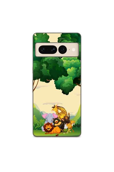 OEM Husa compatibila cu Google Pixel 7 Pro Silicon Gel Tpu Model Jungla cu An...