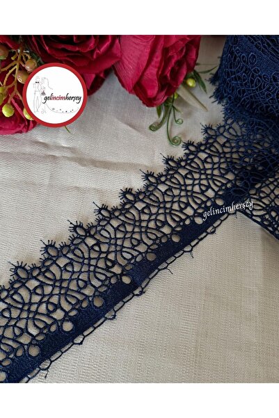 Gelincimherşey Lacivert Sarmaşık Dantel Güpür 8 cm 4.5 Metre