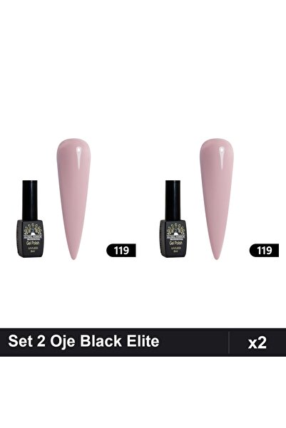 global fashion Set 2 Oje Semipermanente Black Elite 8ml, Manichiura UV/LED,