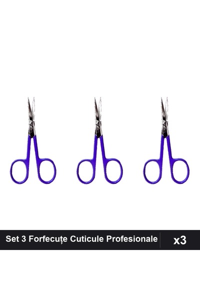 One Group Set 3 Forfecuțe Profesionale Cuticule One Group, Clești Unghiere Ma...
