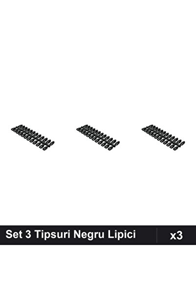 NAİLS Set 3 Tipsuri Unghii Negru cu Lipici, Manichiura Profesională, Paletar ...