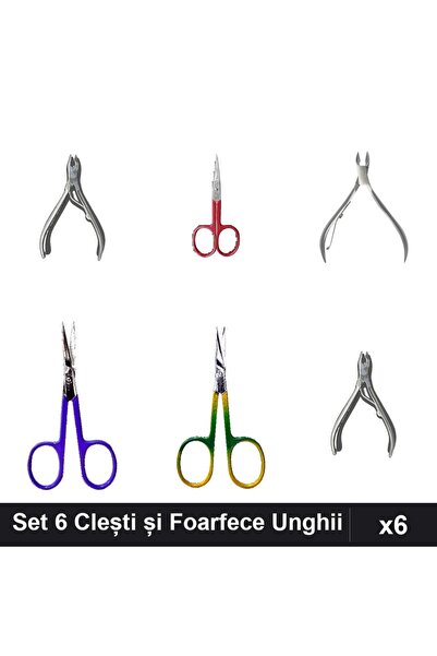 One Group Set 6 Piese Clești și Foarfece Unghii Profesionale, Pedichiură și C...