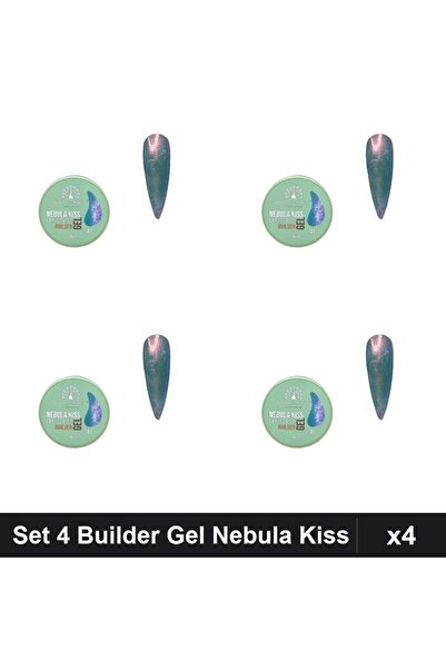 global fashion Set 4 Builder Gel Nebula Kiss Nr.03 15g, Constructie Unghii UV...