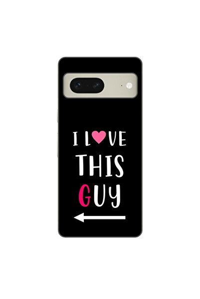 OEM Калъф, съвместим с Google Pixel 7, силиконов гел TPU, с десен за двойки  ...