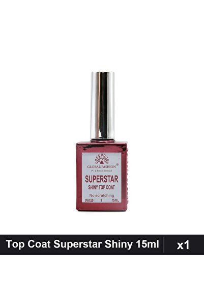 global fashion Top Coat Superstar Shiny 15ml, Finish Lucios pentru Unghii