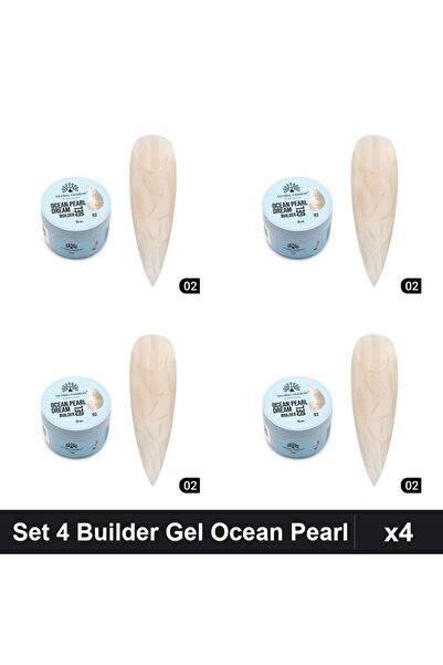 global fashion Set 4 Builder Gel Ocean Pearl Dream 15g, Constructie Unghii Ge...