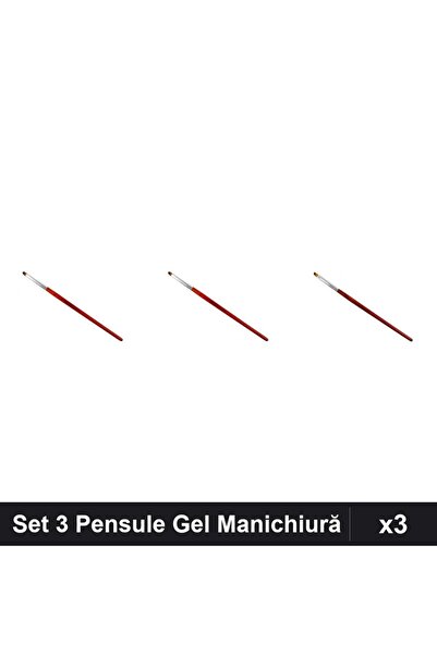 NAİLS Set 3 Pensule Manichiură Gel, Limba Pisică nr.2 nr.6 și Tesit, Aplicare...