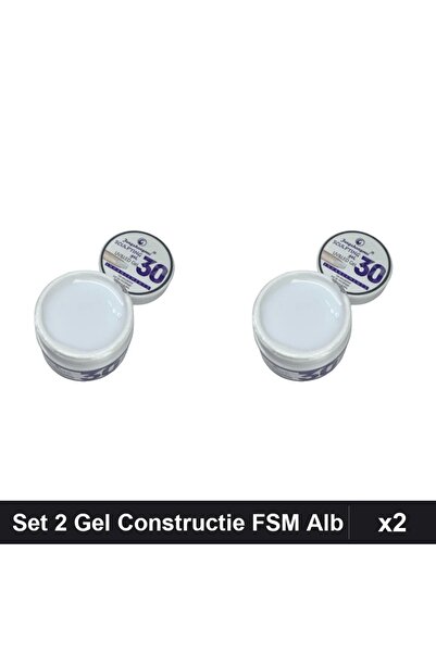 FSM Set 2 Gel Constructie UV LED 15g, Alb Laptos Intens, Sculpting Manichiura