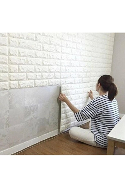 Hobibahçem Mey İthalat® 3D Tuğla Desenli Kendinden Yapışkanlı Duvar Paneli 58...