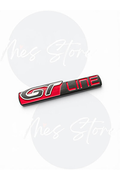 mes store Peugeot Uyumlu GT Line Özel Metal Kırmızı Siyah Tasarım GT Line Arma Yapıştırma