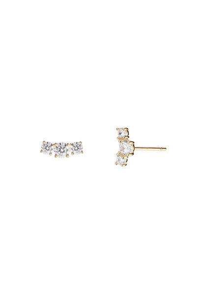Lisa&Co. Cercei Argint Phoebe Argint placat cu aur galben / Zircon / Alb