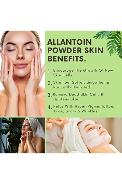 Bliss of Earth Allantoin Powder Face Mask Ingredient, 113g | Skin Soothing Cosmetic Powder, High Purity Formula