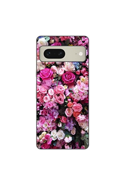 OEM Husa compatibila cu Google Pixel 7 Silicon Gel Tpu Model Trandafiri Roz