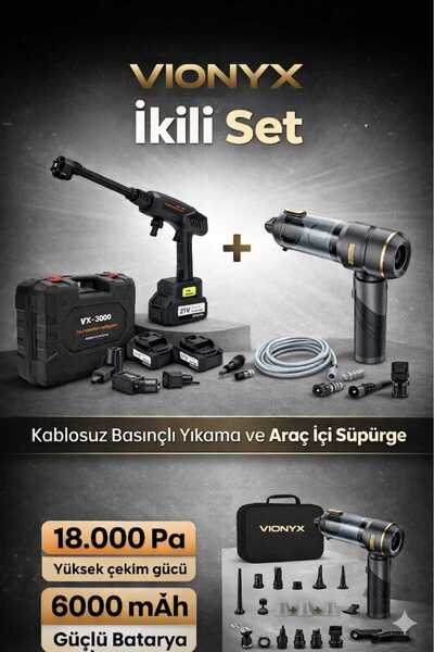 İKİLİ SET 260 PSİ ARAÇ YIKAMA&18.000 PASCAL ARAÇ SÜPÜRGESİ