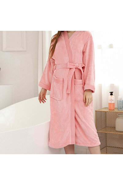 REEFI Luxury Pink Bathrobe XL – Soft Plush Unisex Bath Robe with Belt & Pocke...