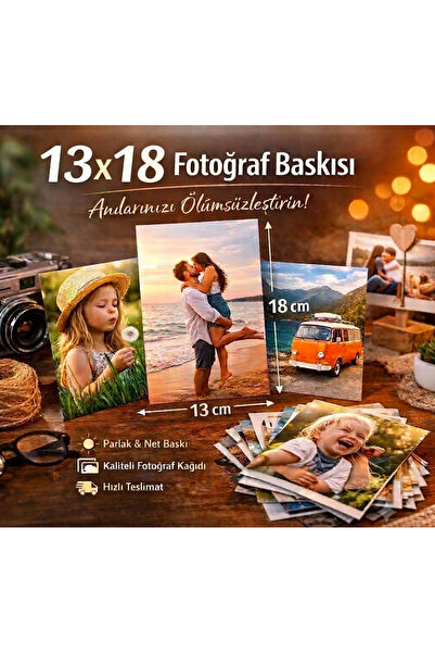 HİDZ Fotoğraf Baskısı 13x18 Ebat Ultra Lüx Parlak Fotoğraf Kağıdı