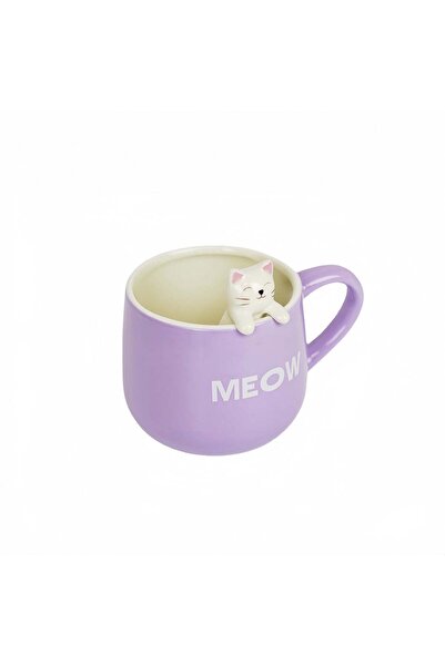 Midi Cat Design Ceramic Mug for Decoration and Daily Use