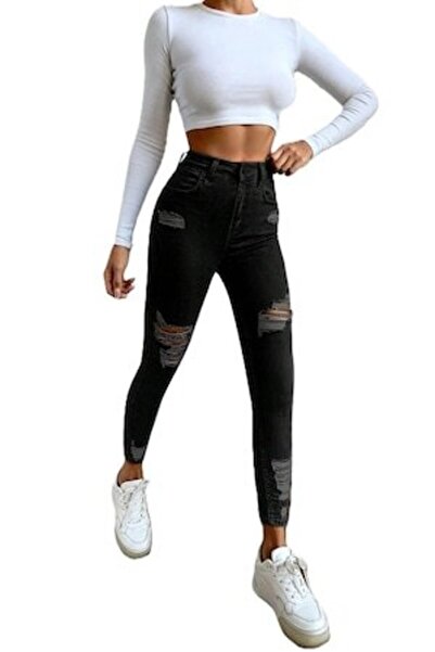 StreetWear Outlet Women's Jeans, Ripped Skinny Jeans, With High Waist and Rip...