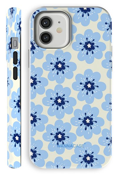 WANNACASE iPhone 11 Blue Bloom Dual Layer Essential Tough Phone Case