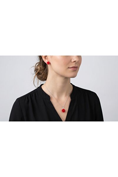 robel Elegant Rose Jewelry Set – Floral Pendant Necklace & Stud Earrings for ...