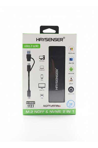 haysenser موصل M.2 NvME و NGFF 2 في 1 لـ SSD