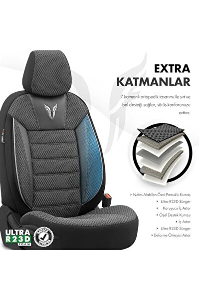 Yıldızan Tamgün Toro Orthopedic Extra Supported Car Seat Cover Special Cotton...