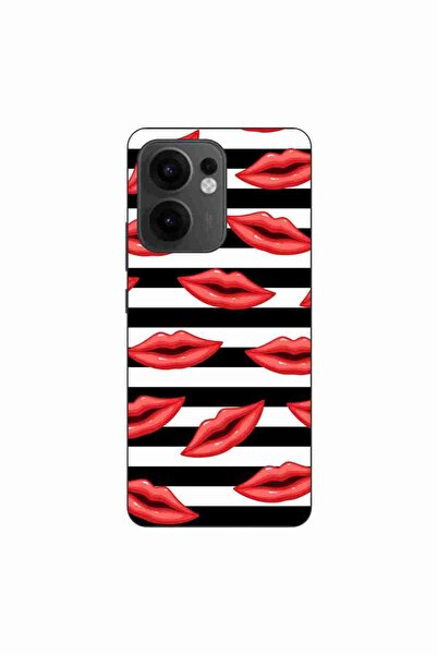 OEM Θήκη συμβατή με Oppo Reno13 F Σιλικόνης TPU με σχέδιο ριγέ φιλιά