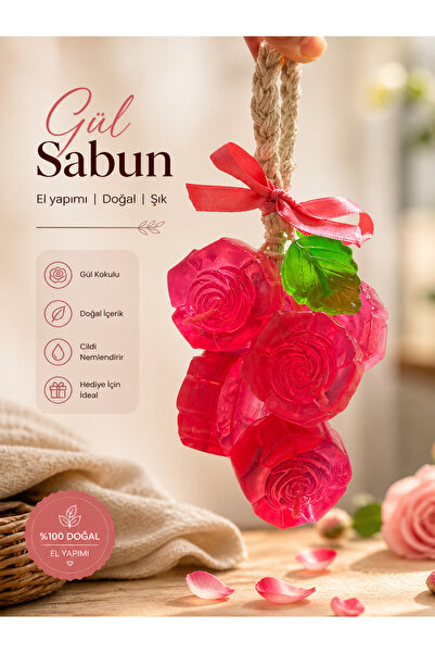 arbies beauty El Yapımı Gül Şekilli Dekoratif Sabun | Doğal İçerikli Kokulu A...