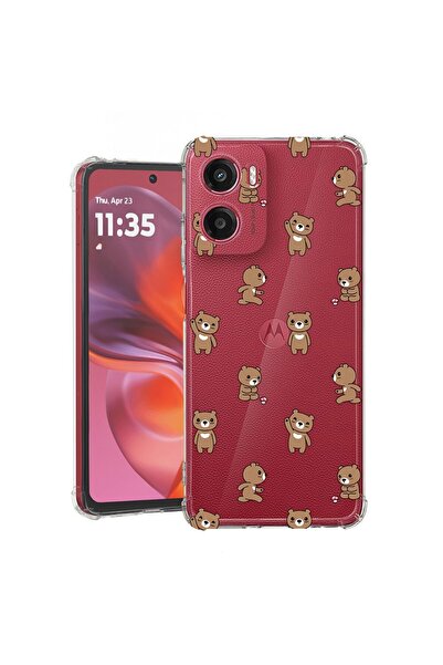 bestcase Калъф за Motorola Moto G06 с дизайн на плюшено мече, противоударен, ...