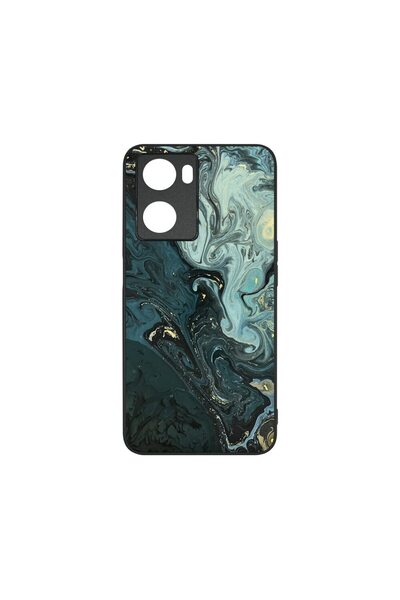 bestcase Тънък стъклен калъф, съвместим с OPPO A57 4G / A57s, Тъмен течен ефе...