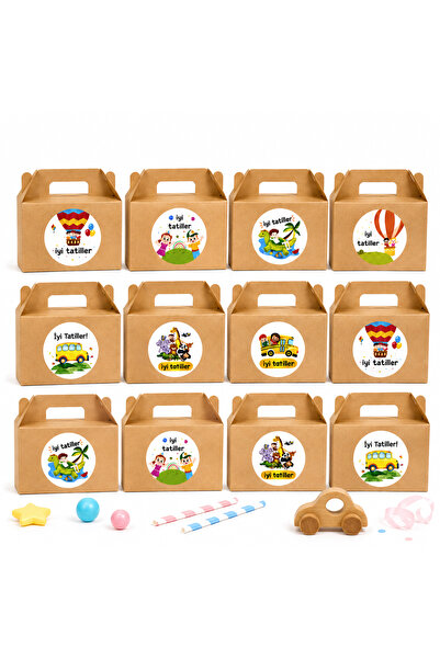 repro design 10x14 cm Set cutie cadou Kraft pentru sărbători bune, 12 bucăți ...