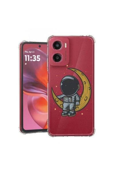bestcase ¬Æ Husa compatibila Motorola Moto E15, Anti Shock 1.5MM, Astronaut o...